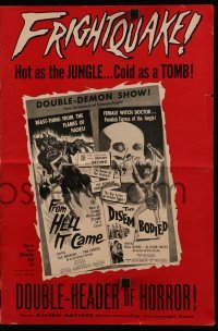 5m671 FROM HELL IT CAME/DISEMBODIED pressbook '57 horror hot as the JUNGLE, cold as a TOMB!