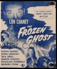 5m672 FROZEN GHOST pressbook '44 Lon Chaney Jr, Evelyn Ankers, the newest Inner Sanctum Mystery