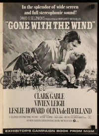 5m684 GONE WITH THE WIND pressbook R68 Clark Gable, Vivien Leigh, de Havilland, classic Terpning art