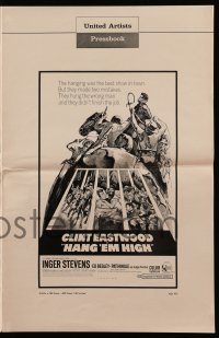 5m687 HANG 'EM HIGH pressbook '68 cowboys Clint Eastwood & Dennis Hopper, sexy Inger Stevens!