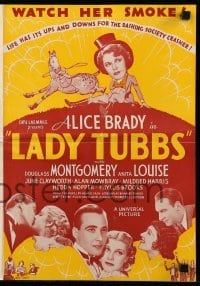 5m734 LADY TUBBS pressbook '35 Alice Brady, Douglass Montgomery, Anita Louise, cartoon horse art!