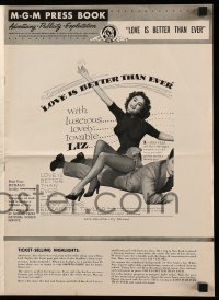 5m750 LOVE IS BETTER THAN EVER pressbook '52 Larry Parks, sexy Elizabeth Taylor, Stanley Donen!