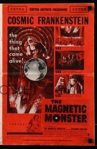 5m758 MAGNETIC MONSTER pressbook '53 Curt Siodmak, cosmic Frankenstein will swallow the Earth!