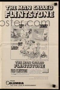 5m761 MAN CALLED FLINTSTONE pressbook '66 Hanna-Barbera, Fred, Barney, Wilma & Betty, spy spoof!