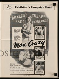 5m763 MAN CRAZY pressbook '53 artwork of sexy promiscuous bad girl Colleen Miller