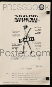 5m775 MASH awards pressbook '71 Elliott Gould, Korean War classic directed by Robert Altman!