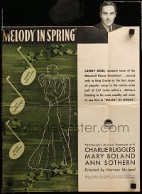5m779 MELODY IN SPRING pressbook '34 popup of romantic tenor Lanny Ross, who loves Ann Sothern!