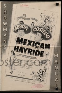 5m783 MEXICAN HAYRIDE pressbook '48 matador Abbott & Costello in Mexico, great art!