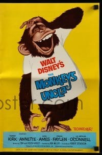 5m787 MONKEY'S UNCLE pressbook '65 Walt Disney, Annette Funnicello, wacky art of ape!