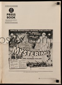 5m796 MYSTERIANS pressbook '59 Ishiro Honda, they're abducting Earth's women & leveling its cities!
