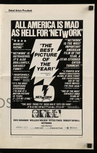5m799 NETWORK pressbook '76 written by Paddy Cheyefsky, William Holden, Sidney Lumet classic!