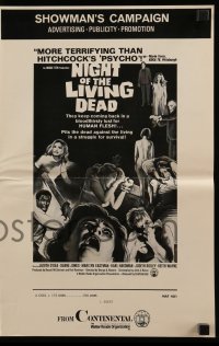 5m805 NIGHT OF THE LIVING DEAD pressbook '68 George Romero classic, they lust for human flesh!