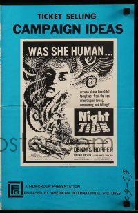 5m807 NIGHT TIDE pressbook '63 Dennis Hopper, was she human or was she a temptress from the sea?