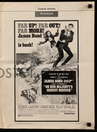 5m812 ON HER MAJESTY'S SECRET SERVICE pressbook '69 George Lazenby's only appearance as James Bond