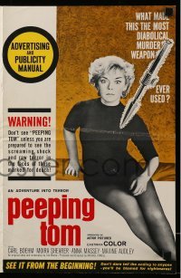 5m823 PEEPING TOM pressbook '60 Michael Powell English voyeur classic, diabolocal murder weapon!