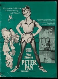 5m827 PETER PAN pressbook R69 Walt Disney animated cartoon fantasy classic!
