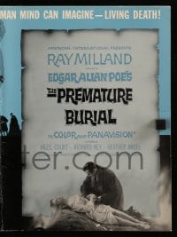 5m839 PREMATURE BURIAL pressbook '63 Edgar Allan Poe, cool art of Ray Milland buried alive!