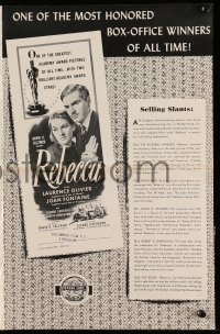 5m848 REBECCA pressbook R48 Alfred Hitchcock classic starring Laurence Olivier & Joan Fontaine!