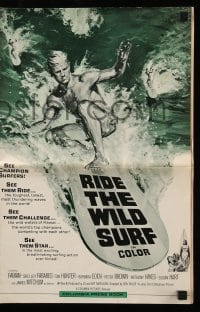 5m855 RIDE THE WILD SURF pressbook '64 with ultimate posters for surfers to display on their wall!