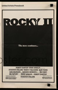 5m859 ROCKY II pressbook '79 Sylvester Stallone & Carl Weathers fight in ring, boxing sequel!