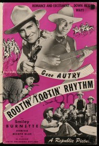 5m861 ROOTIN' TOOTIN' RHYTHM pressbook R44 singing cowboy Gene Autry, Smiley Burnette