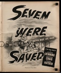 5m881 SEVEN WERE SAVED pressbook '46 art of daring men facing death over dangerous seas!