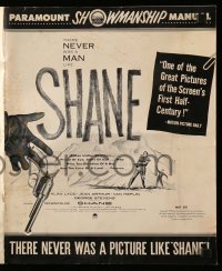 5m883 SHANE pressbook '53 Alan Ladd classic western, cool different Rolf Goetze art!