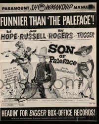 5m900 SON OF PALEFACE pressbook '52 Roy Rogers & Trigger, Bob Hope & sexy Jane Russell!
