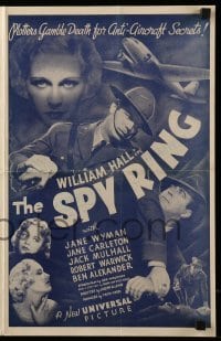 5m907 SPY RING pressbook '38 Joseph Lewis directed, William Hall, pretty Jane Wyman, espionage!