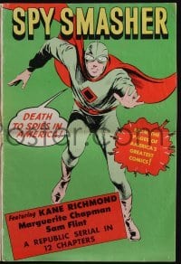 5m908 SPY SMASHER re-creation pressbook '70s the Whiz Comics super hero, death to spies in America!