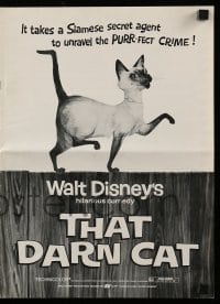 5m931 THAT DARN CAT pressbook R70s Hayley Mills & great art of Disney Siamese feline!