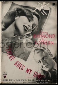 5m932 THERE GOES MY GIRL pressbook '37 great images of bride Ann Sothern & groom Gene Raymond!