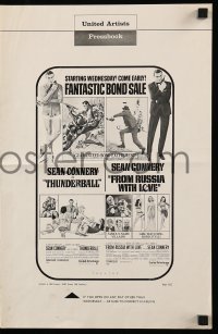 5m948 THUNDERBALL/FROM RUSSIA WITH LOVE pressbook '68 sale of 2 of Sean Connery's best Bond roles!