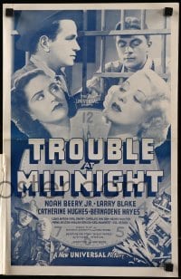 5m958 TROUBLE AT MIDNIGHT pressbook '37 dairy farmer Noah Beery Jr. faces cattle rustlers!