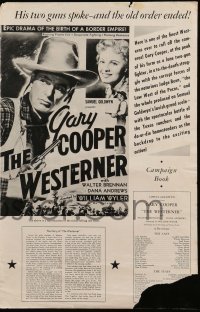 5m976 WESTERNER pressbook R56 cowboy Gary Cooper in William Wyler western classic!