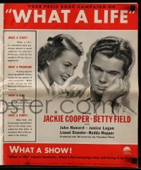 5m978 WHAT A LIFE pressbook '39 Jackie Cooper as the first Henry Aldrich with pretty Betty Field!