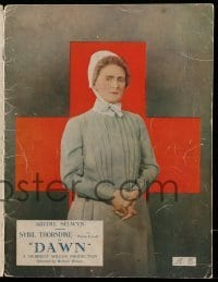 5m082 DAWN English souvenir program book '28 Sybil Thorndike as World War I nurse Edith Cavell!