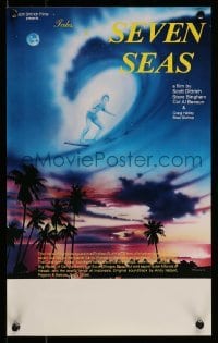 5p052 TALES OF THE SEVEN SEAS Aust special poster '81 cool surfing image and art of surfer in sky!