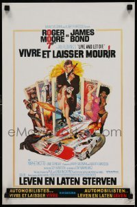 5p254 LIVE & LET DIE Belgian '73 art of Roger Moore as James Bond 007 by Robert McGinnis!