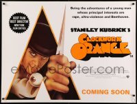 5p084 CLOCKWORK ORANGE advance British quad R00 Stanley Kubrick, Castle art of Malcolm McDowell!