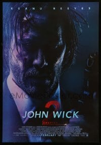 5p057 JOHN WICK CHAPTER 2 advance Canadian 1sh '17 Keanu Reeves in the title role with gun!
