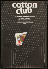 5p424 COTTON CLUB Czech 11x16 '86 Francis Ford Coppola, Weber art of suit & poker playing card!