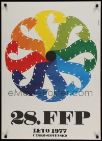 5p389 FFP 1977 Czech 23x32 '77 many-colored film strips by Stefan Theisz!