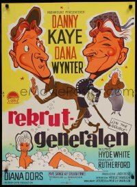 5p133 ON THE DOUBLE Danish '62 Lundvald art of wacky Danny Kaye, plus sexy Diana Dors in bubbles!