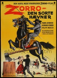 5p158 ZORRO THE AVENGER Danish '64 Frank Latimore, Galicia, masked hero on horse by Wenzel!