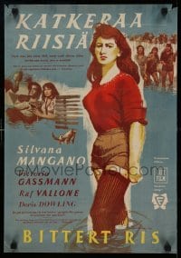 5p163 BITTER RICE Finnish '52 primitive beauty Silvana Mangano, Vittorio Gassman!