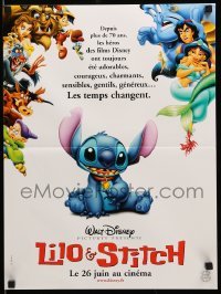 5p668 LILO & STITCH teaser French 16x21 '02 Disney Hawaiian cartoon, Stitch wearing a collar!