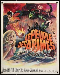 5p673 LOST CONTINENT French 18x22 '68 Hammer, great sci-fi action art of sexy girl in peril!