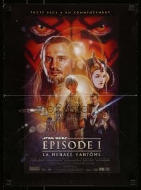 5p688 PHANTOM MENACE style B French 16x22 '99 George Lucas, Star Wars Episode I, Drew Struzan art!