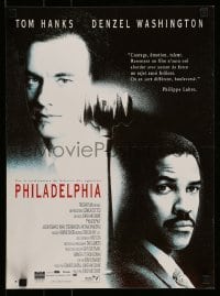 5p689 PHILADELPHIA French 15x21 '93 Tom Hanks, Denzel Washington, directed by Jonathan Demme!
